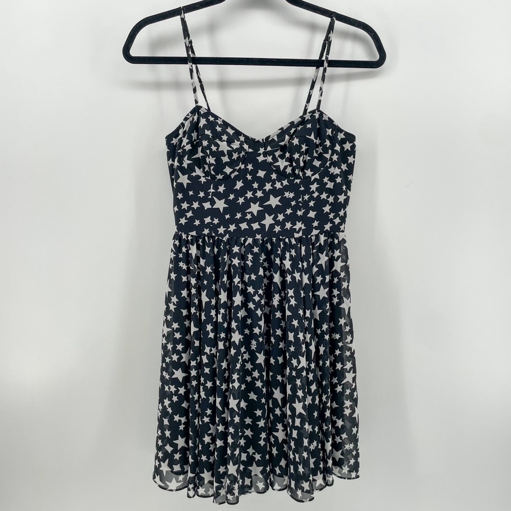 Pearl by Georgina Chapman of Marchesa Chiffon Dress Black White Stars 4